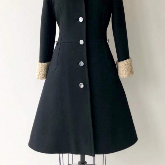 VTG 60s Louis Féraud Wool and Astrakhan Coat - Picture 6 of 7